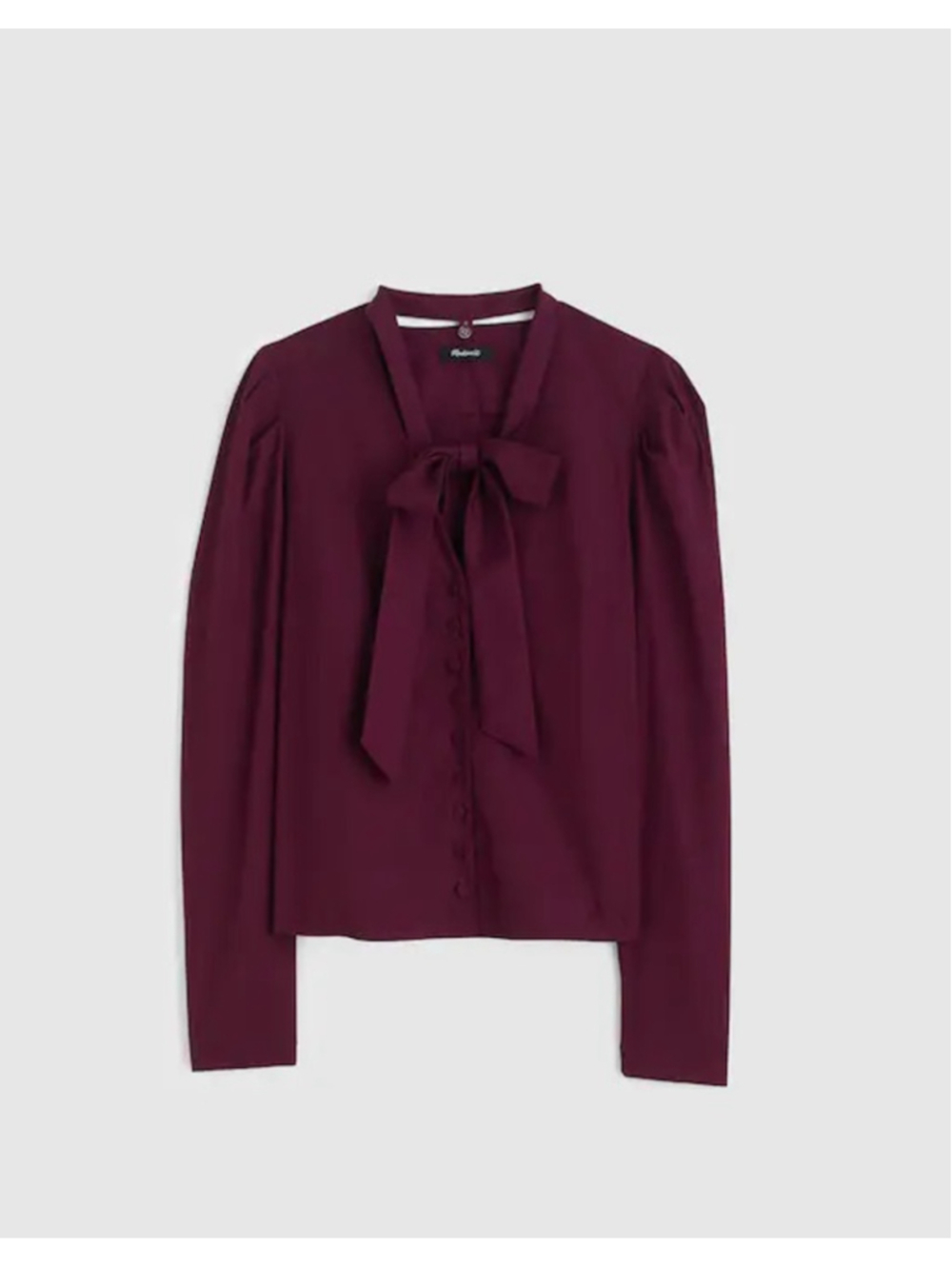 NWT Madewell V-Neck Button-Front Top in pomegranate size small